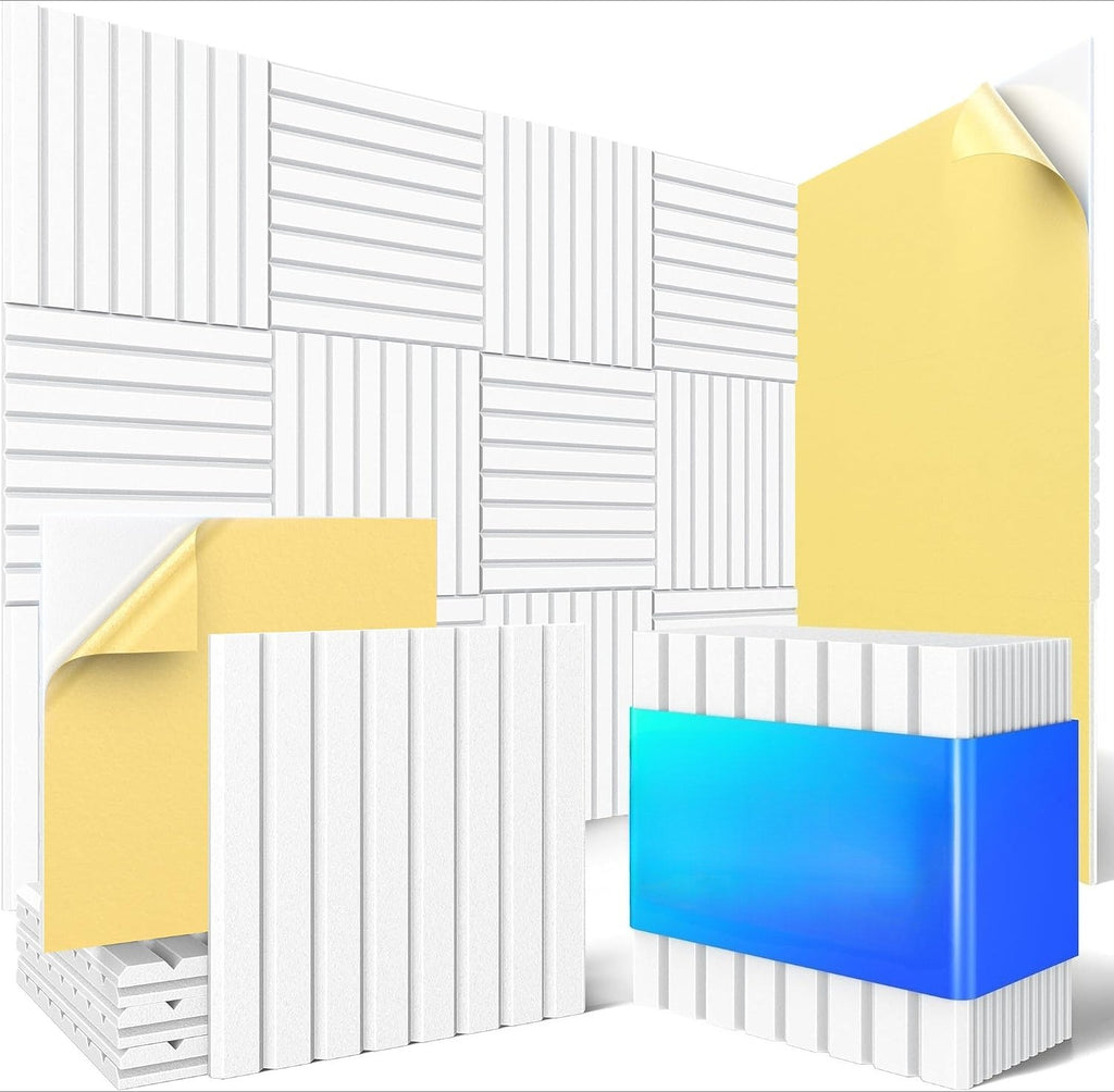 12 Pack White Slatted Acoustic Panels