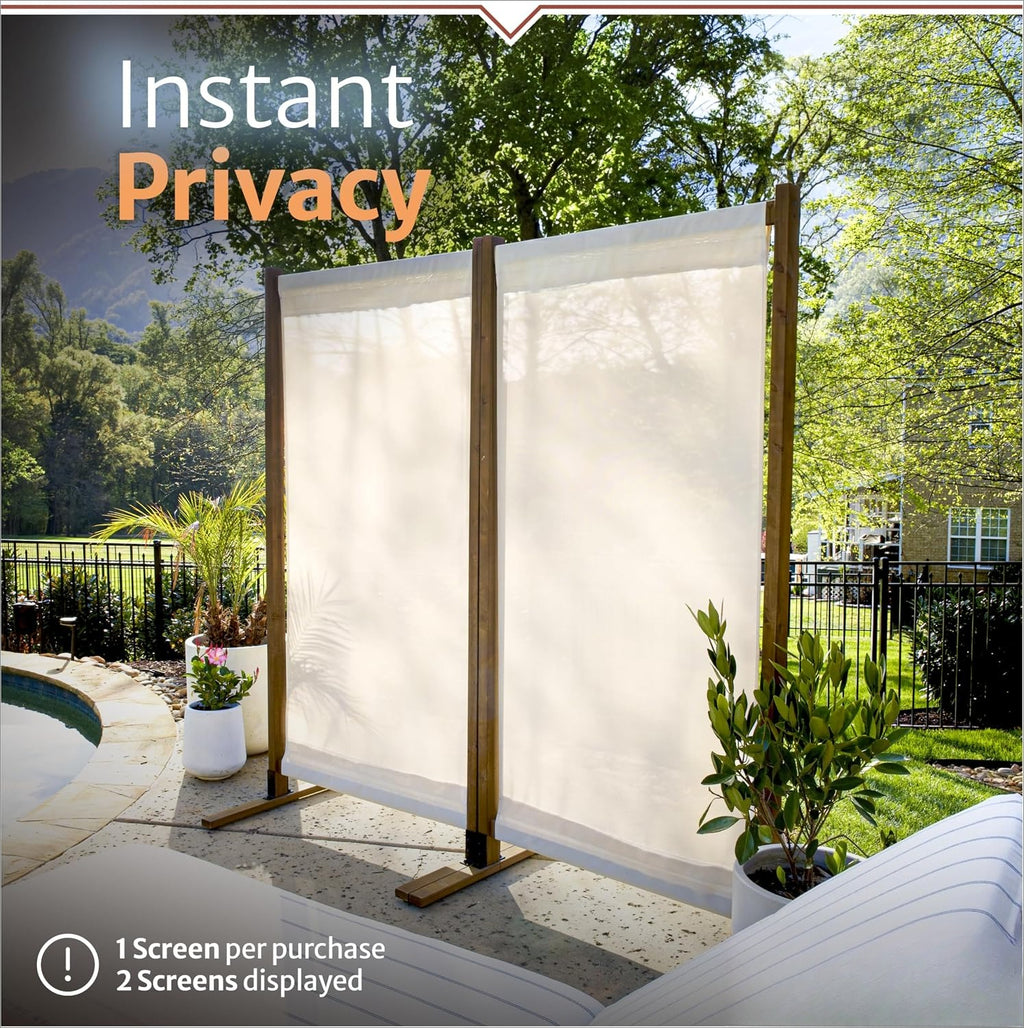 1-Panel Cedar Wood Fabric Room Divider