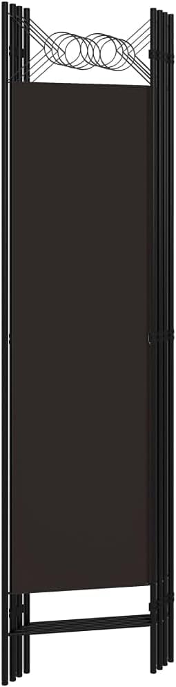 4-Panel Brown Fabric Room Divider