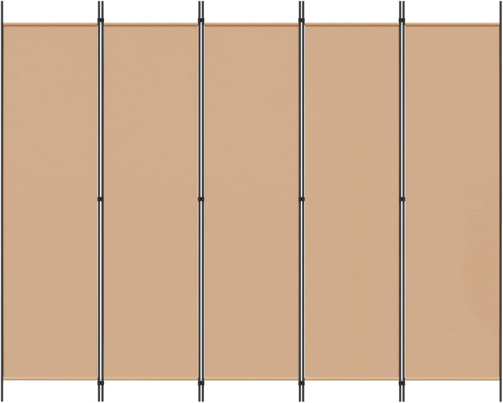 3 Panel Beige Fabric Room Divider