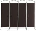 4 Panels Brown Fabric Room Divider