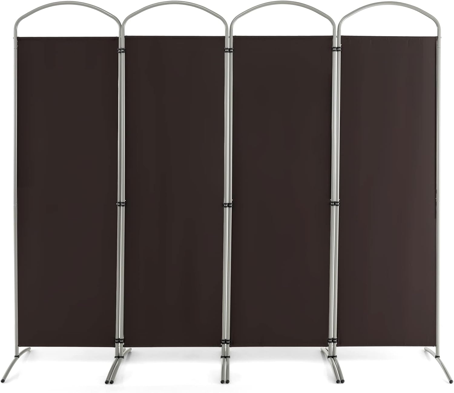 4 Panels Brown Fabric Room Divider