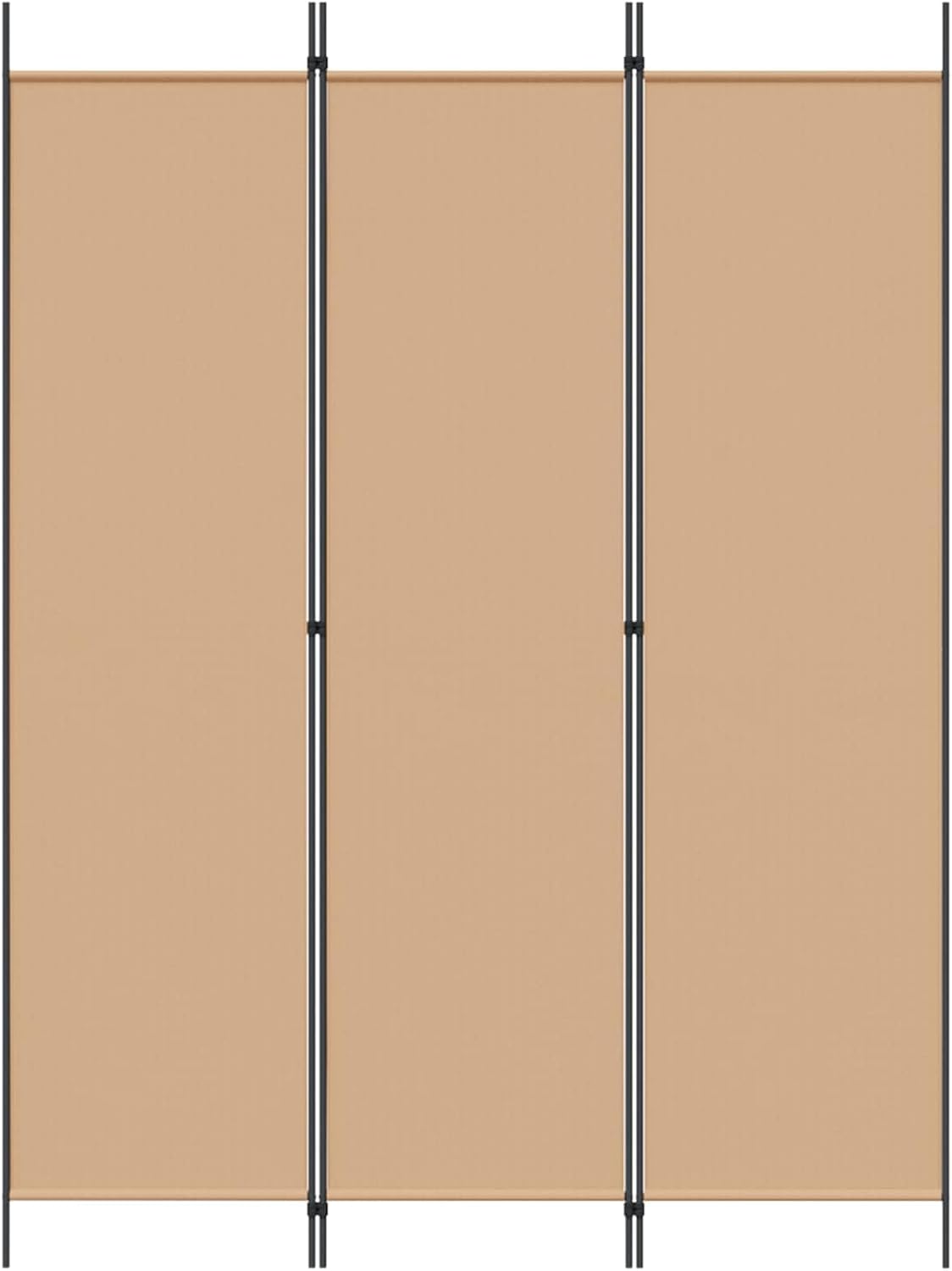 3-Panel Beige Fabric Room Divider