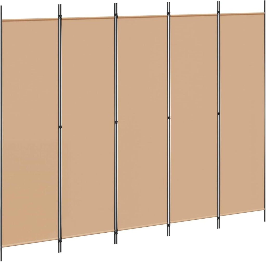 3 Panel Beige Fabric Room Divider