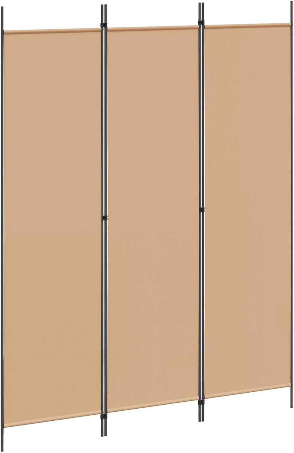 3-Panel Beige Fabric Room Divider