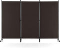 3-Panel Coffee Rolling Room Divider