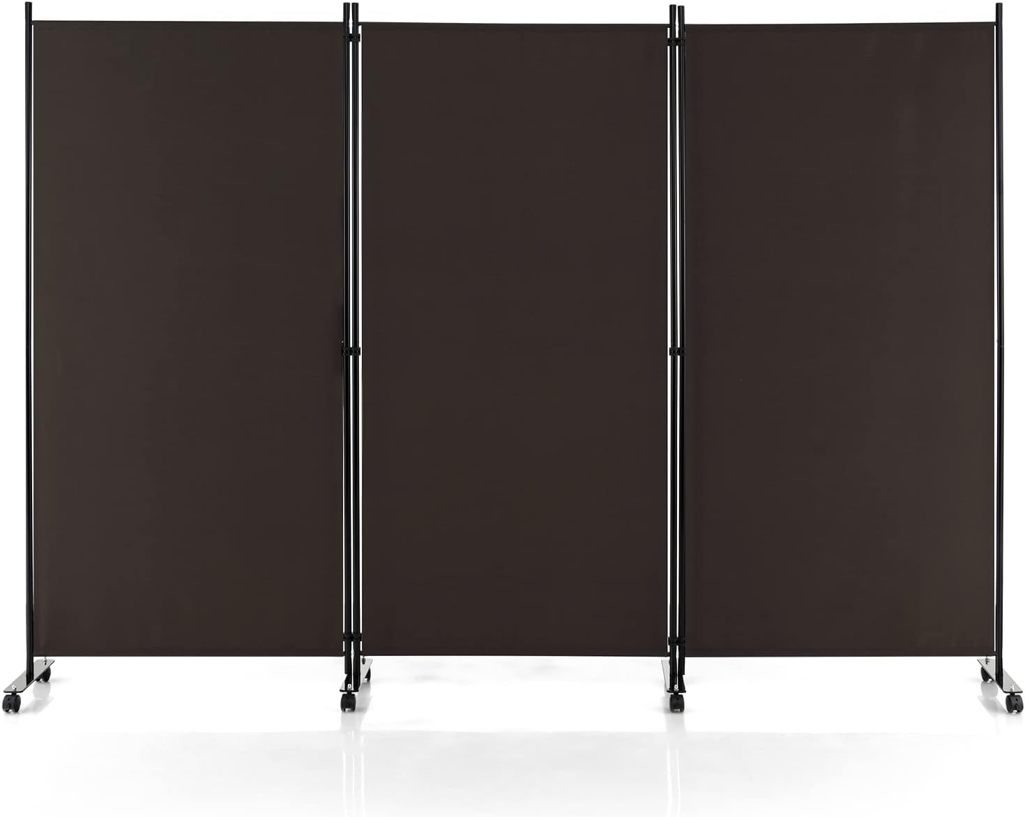3-Panel Coffee Rolling Room Divider