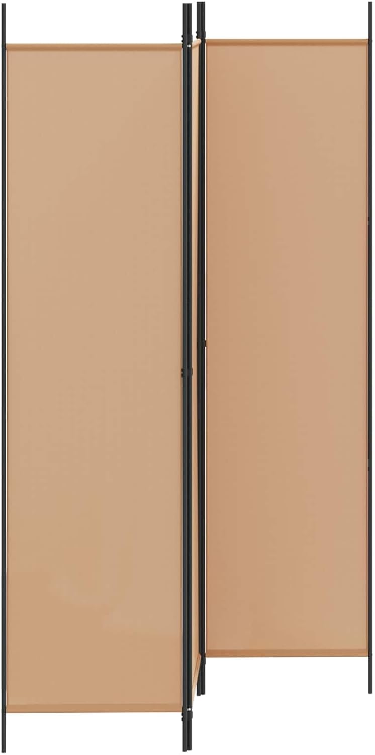 3-Panel Beige Fabric Room Divider