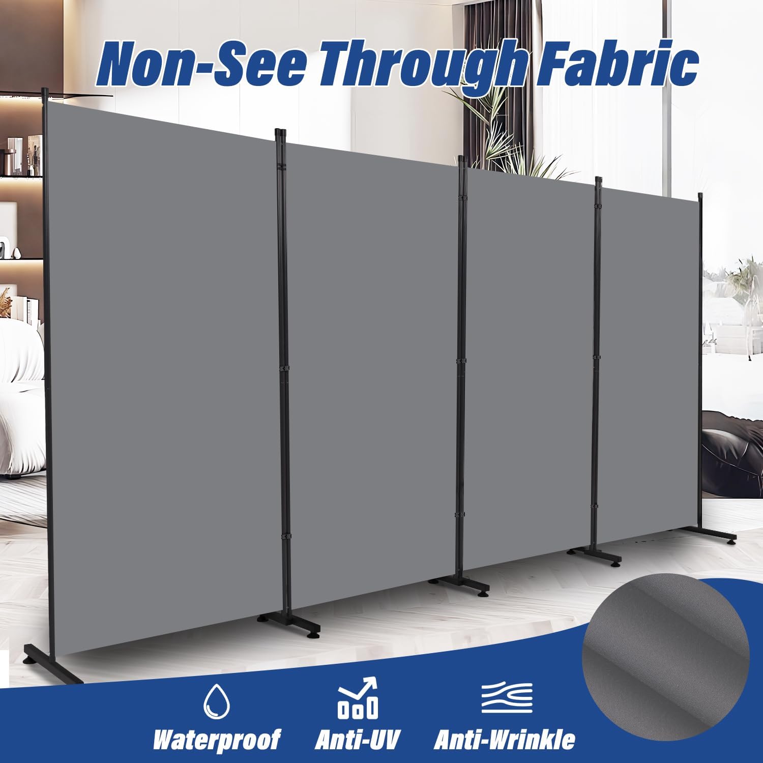 4 Panel Fabric Folding Room Divider