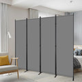 4 Panel Grey Fabric Room Divider