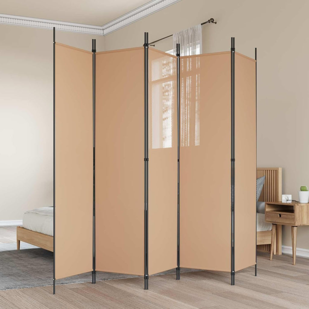 3 Panel Beige Fabric Room Divider