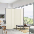 4 Panel Beige Fabric Room Divider