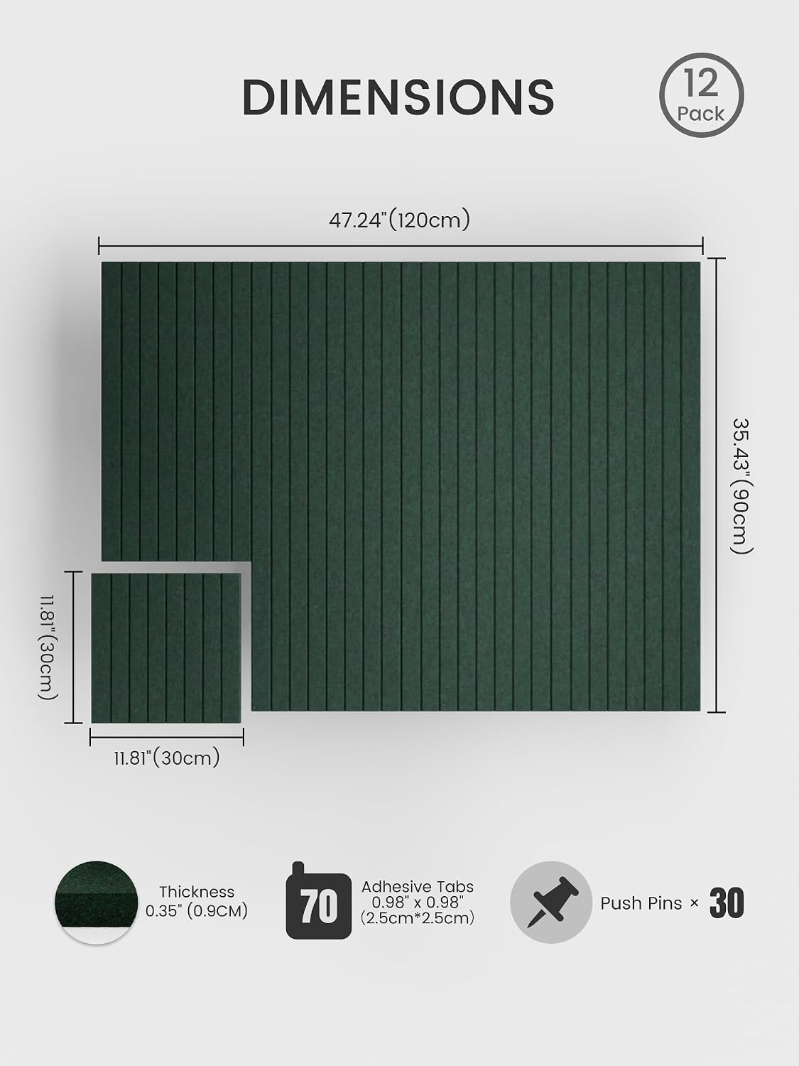 12-Pack Pine Green Felt Bulletin Boards