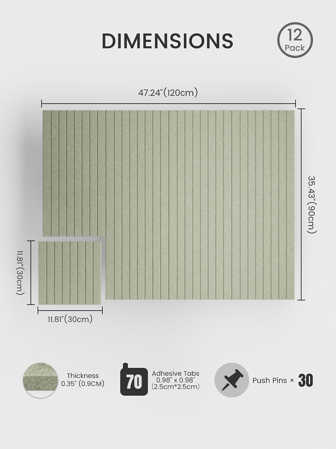 12-Pack Sage Felt Bulletin Boards
