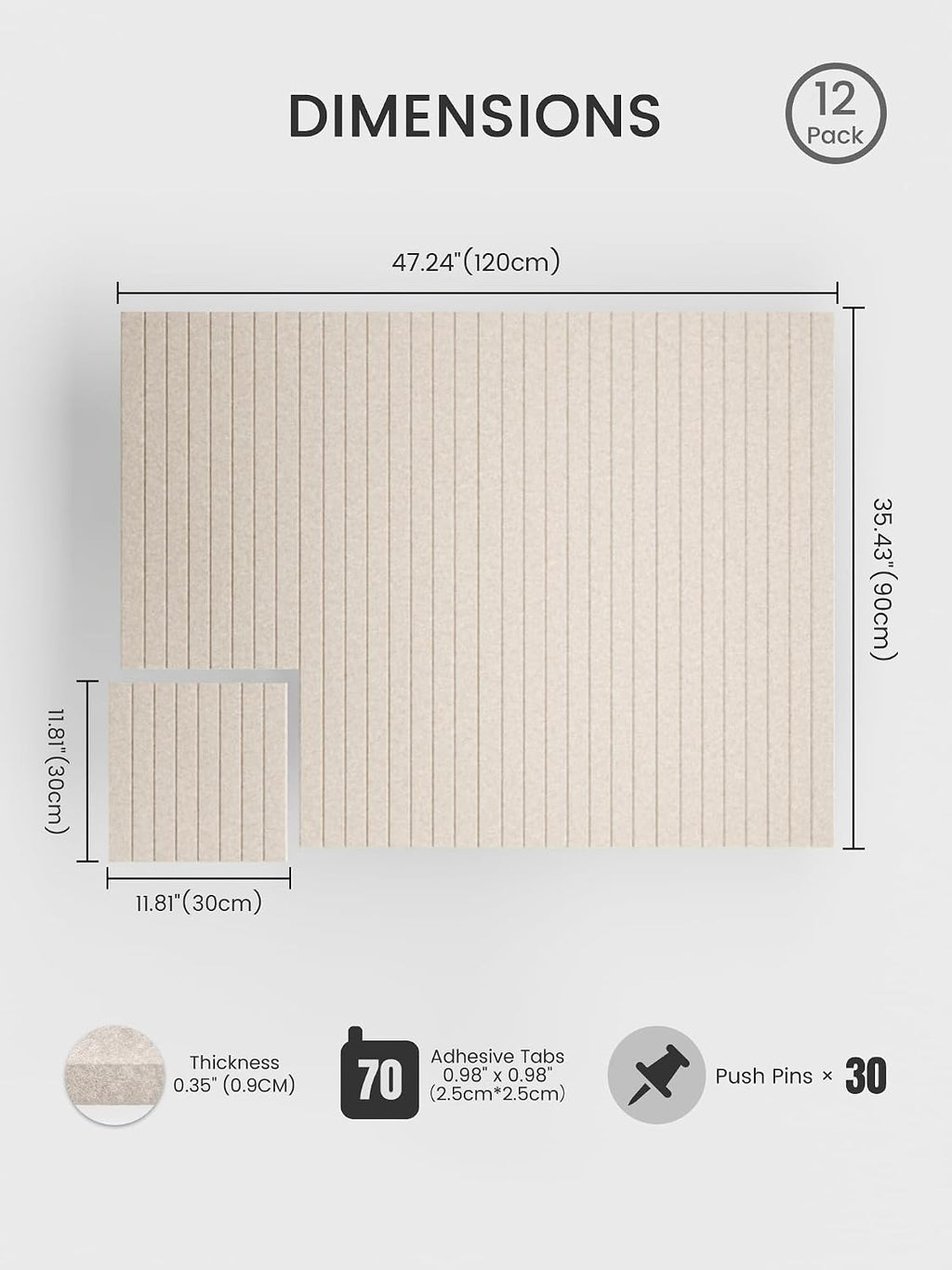 12-Pack Oatmeal Felt Bulletin Boards