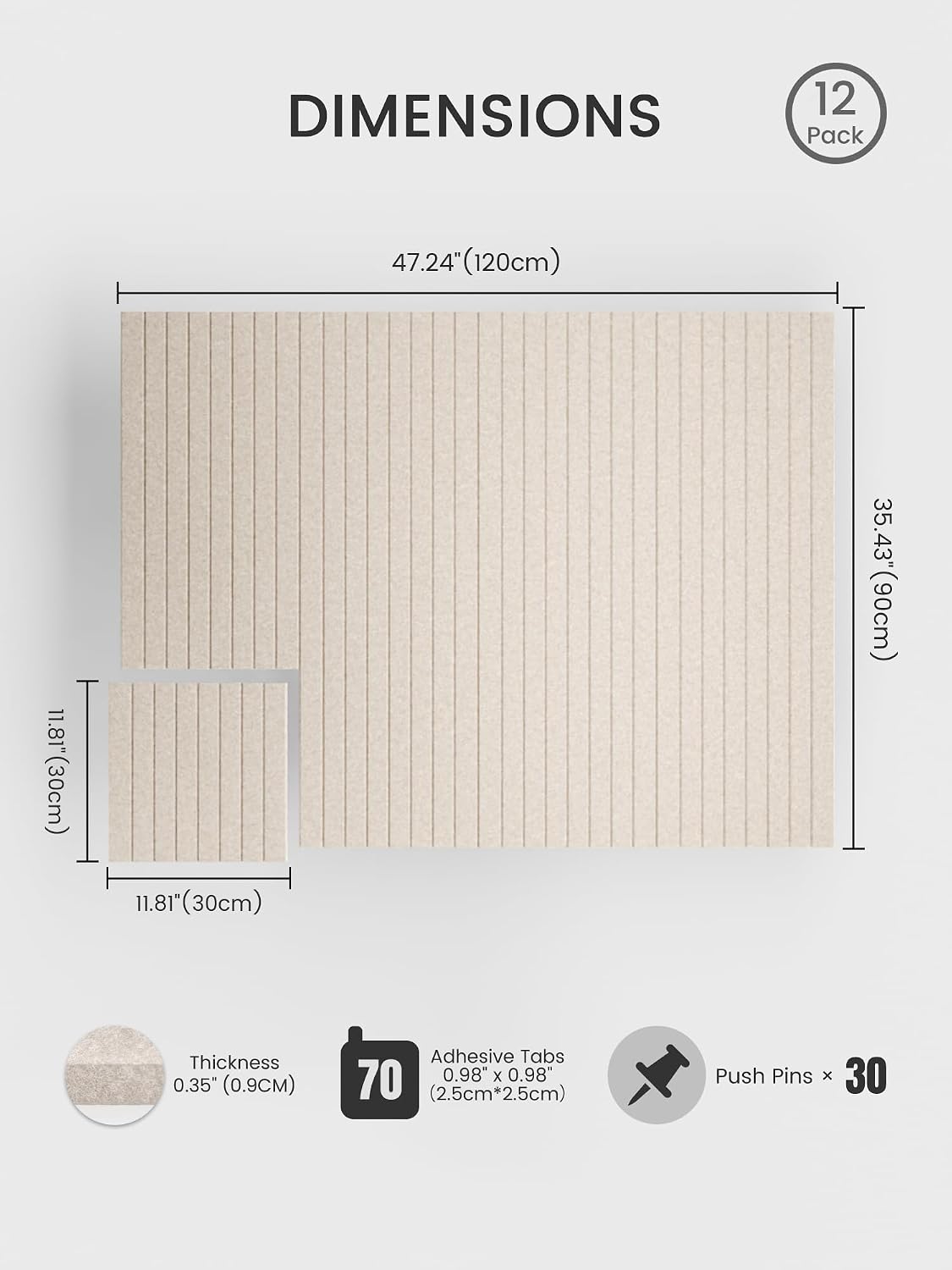 12-Pack Oatmeal Felt Bulletin Boards