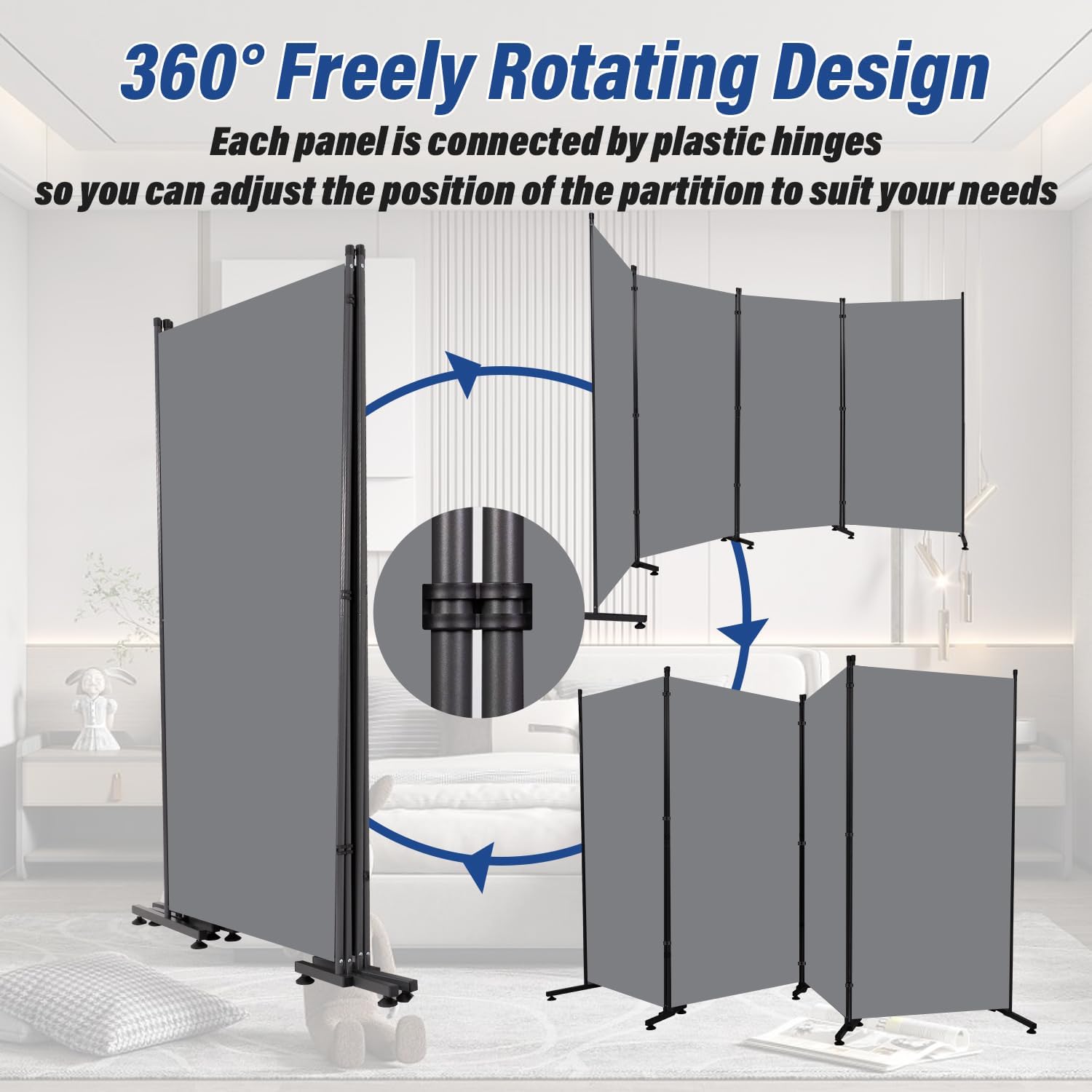 4 Panel Fabric Folding Room Divider