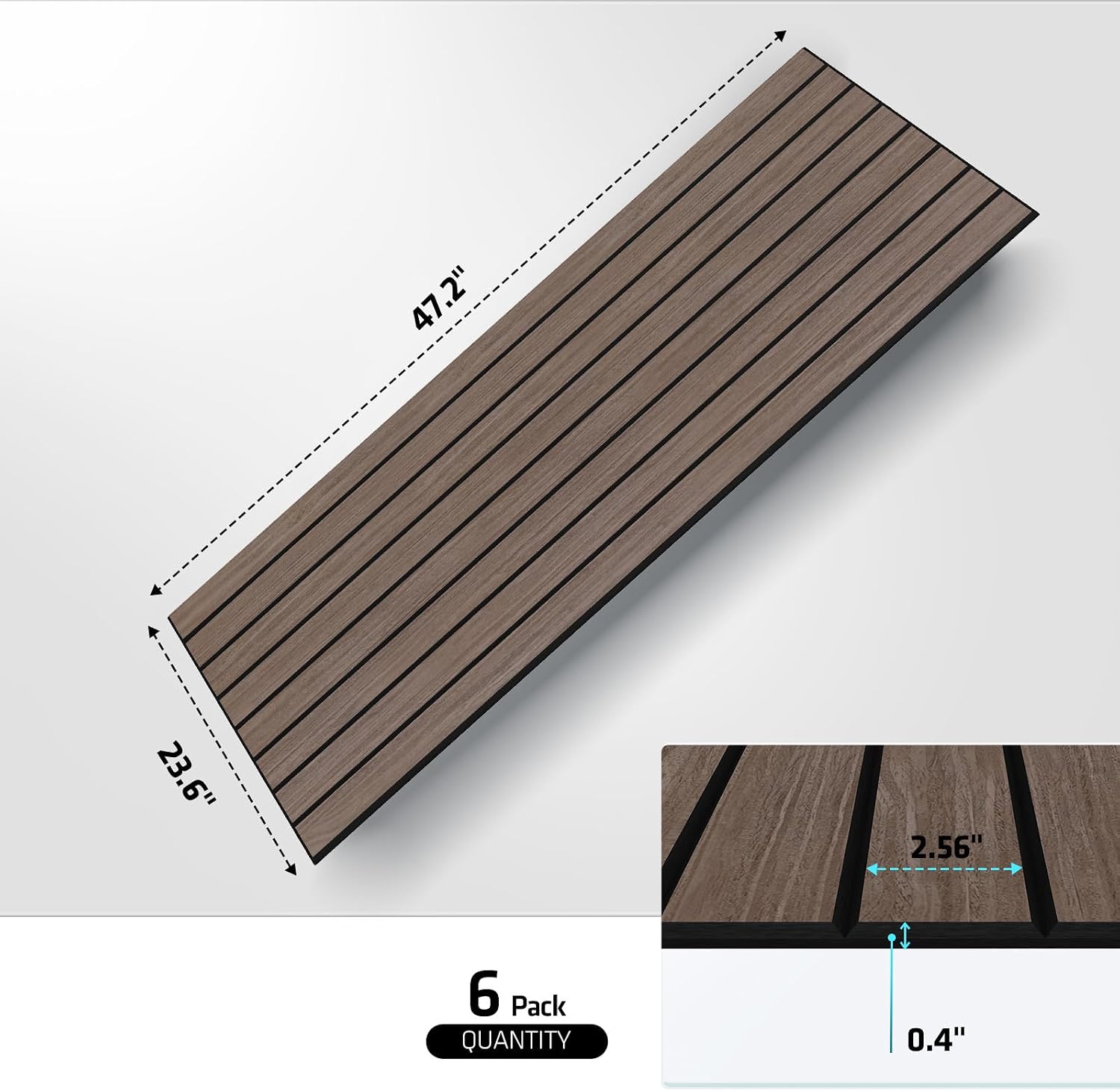 6Pcs Natural-Walnut Acoustic Panels