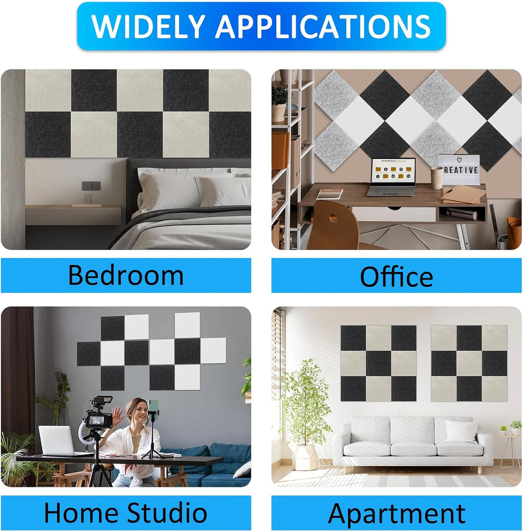 12 Pack Thickened Acoustic Panels