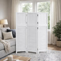 3 Panel White Louvered Wood Room Divider