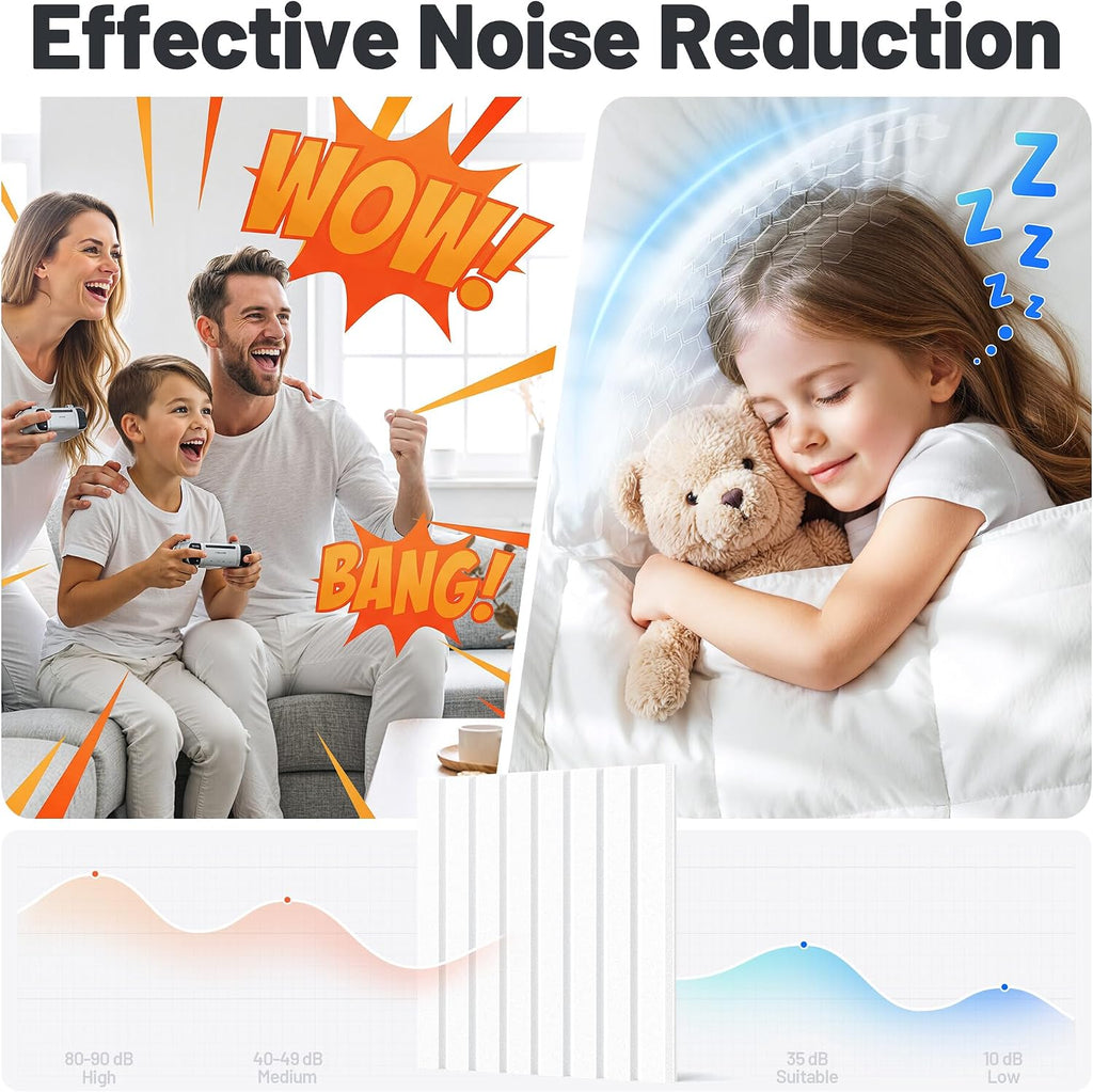 12 Pack White Slatted Acoustic Panels