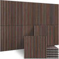 6-Pack Faux Wood Slat Acoustic Panels