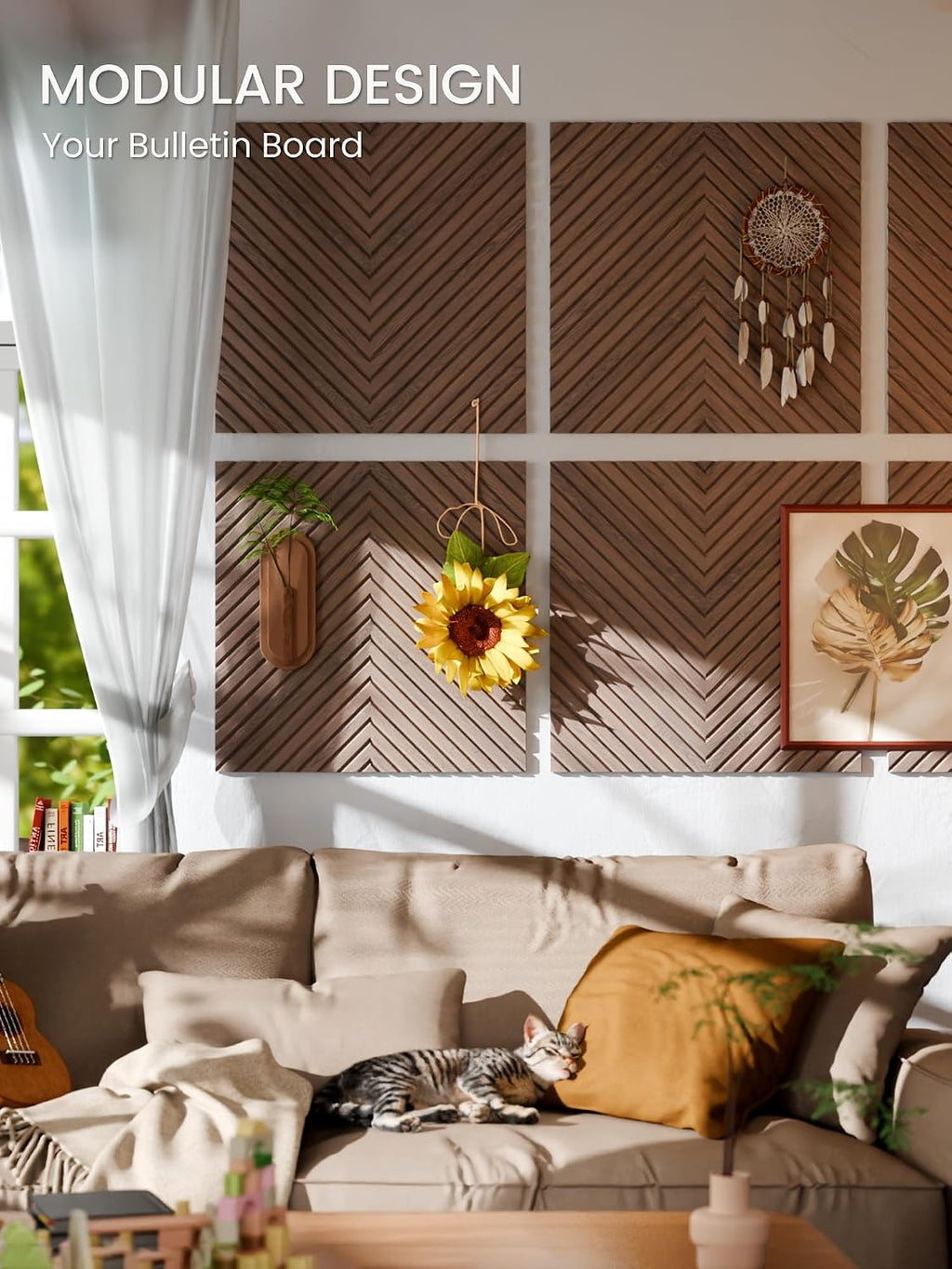 6-Pack Walnut Pyramid Felt Bulletin Boards