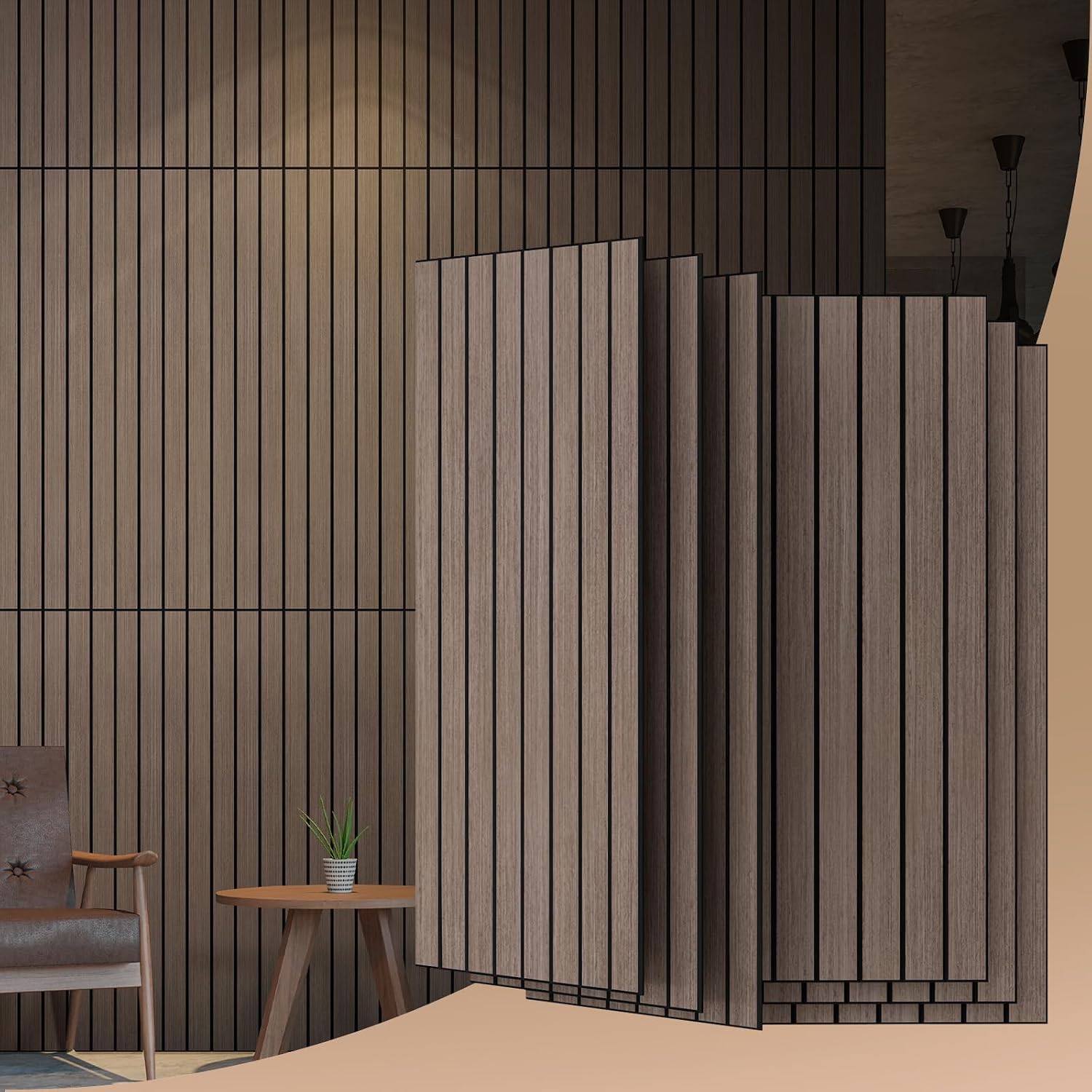6Pcs Natural-Walnut Acoustic Panels