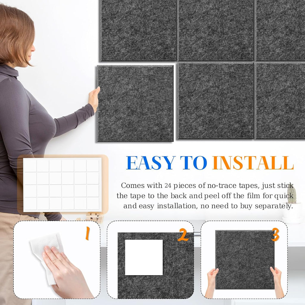 12 Pcs Dark Grey Felt Bulletin Boards
