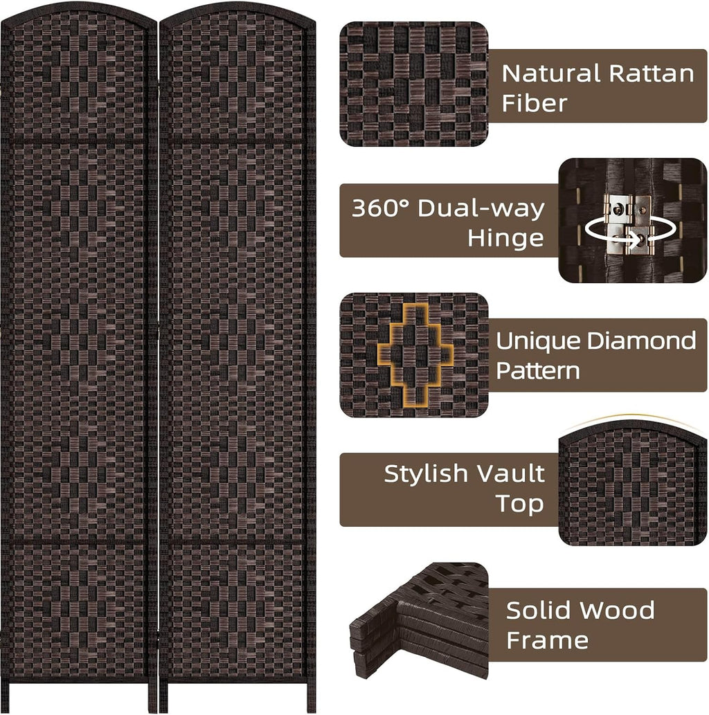 8 Panel Dark Mocha Room Divider Screen