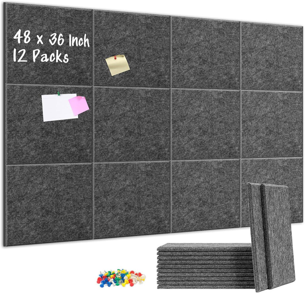 12 Pcs Dark Grey Felt Bulletin Boards