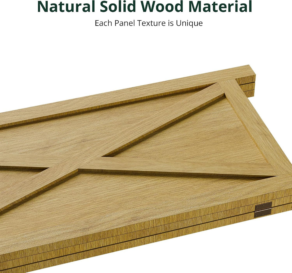3 Panel Natural Wood Room Divider Screen