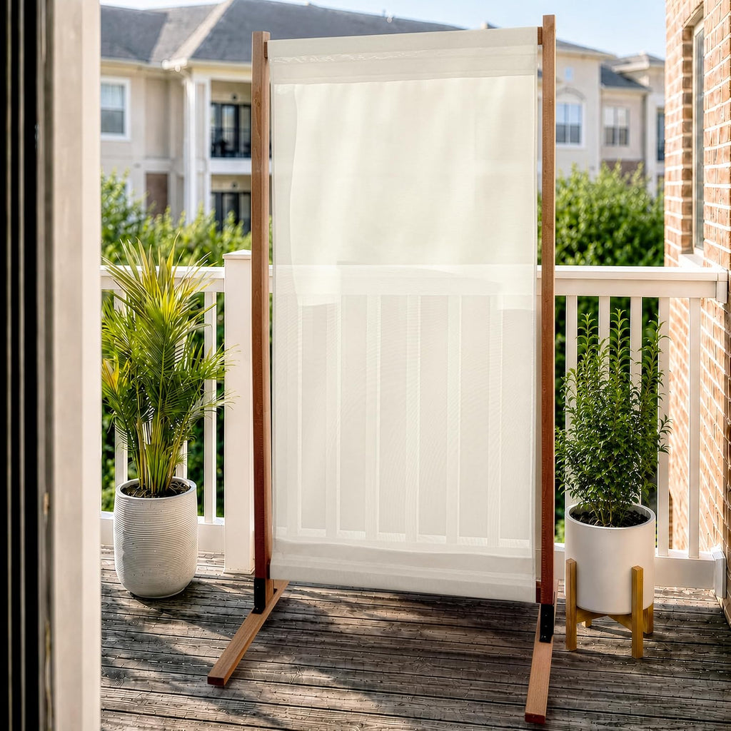 1-Panel Cedar Wood Fabric Room Divider