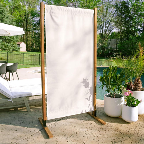 1-Panel Cedar Wood Fabric Room Divider